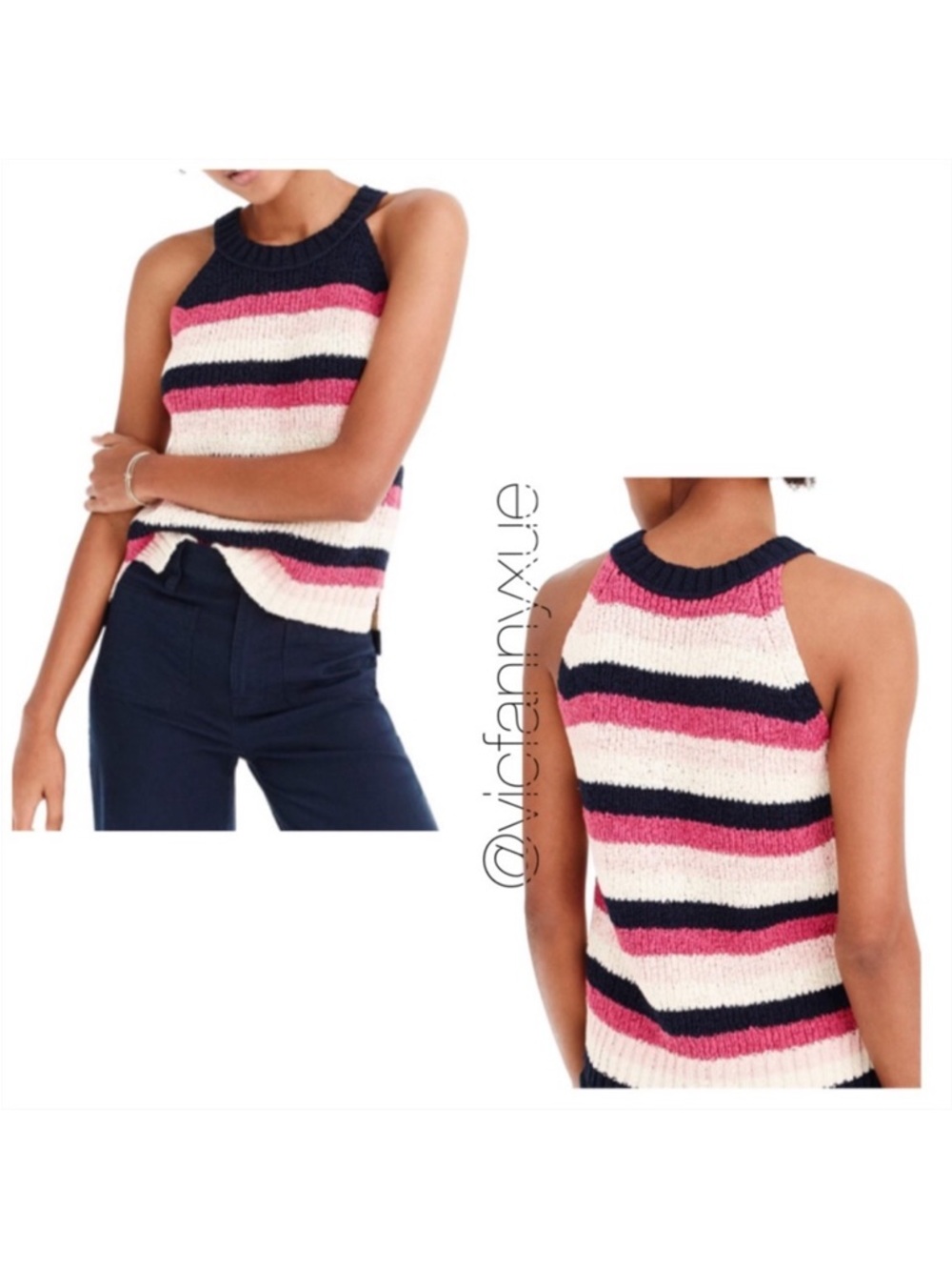J.Crew point sir stripe tank sweater xxs